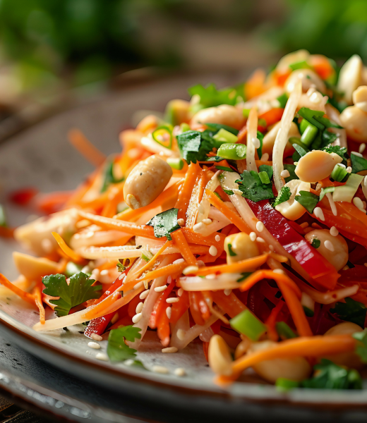 Vegan Pad Thai with Garlic Miso Hot Sauce